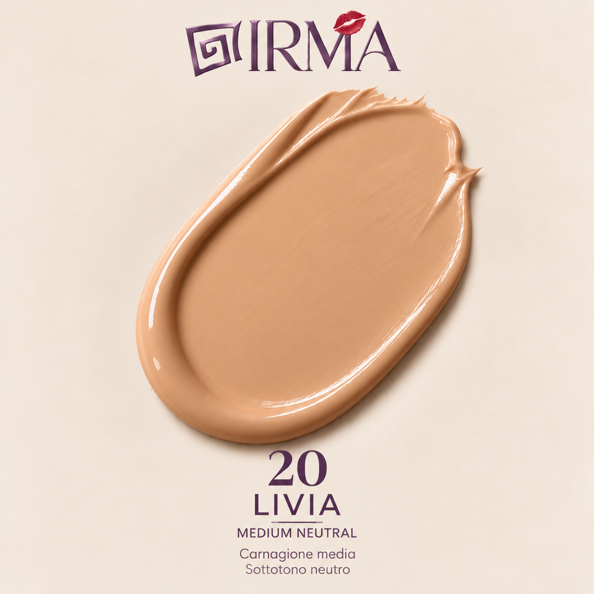 IRMA LIVIA 20 — Fondotinta 20 Medium Neutral | SKINCARE + MAKE-UP | Tutti i Tipi di Pelle | 30 ml