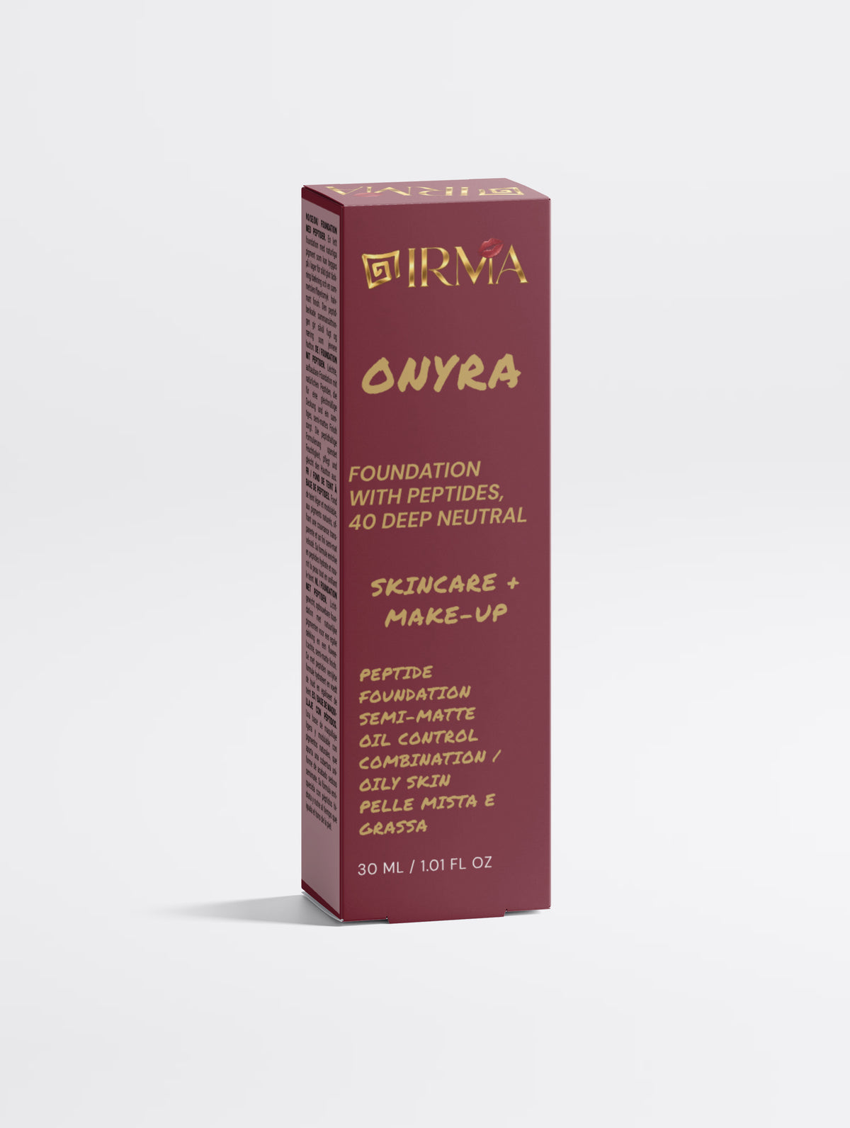 IRMA ONYRA 40 — Peptide Semi-Matte Foundation 40 Deep Neutral | SKINCARE + MAKE-UP | PELLE MISTA E GRASSA | OIL CONTROL | 30 ml