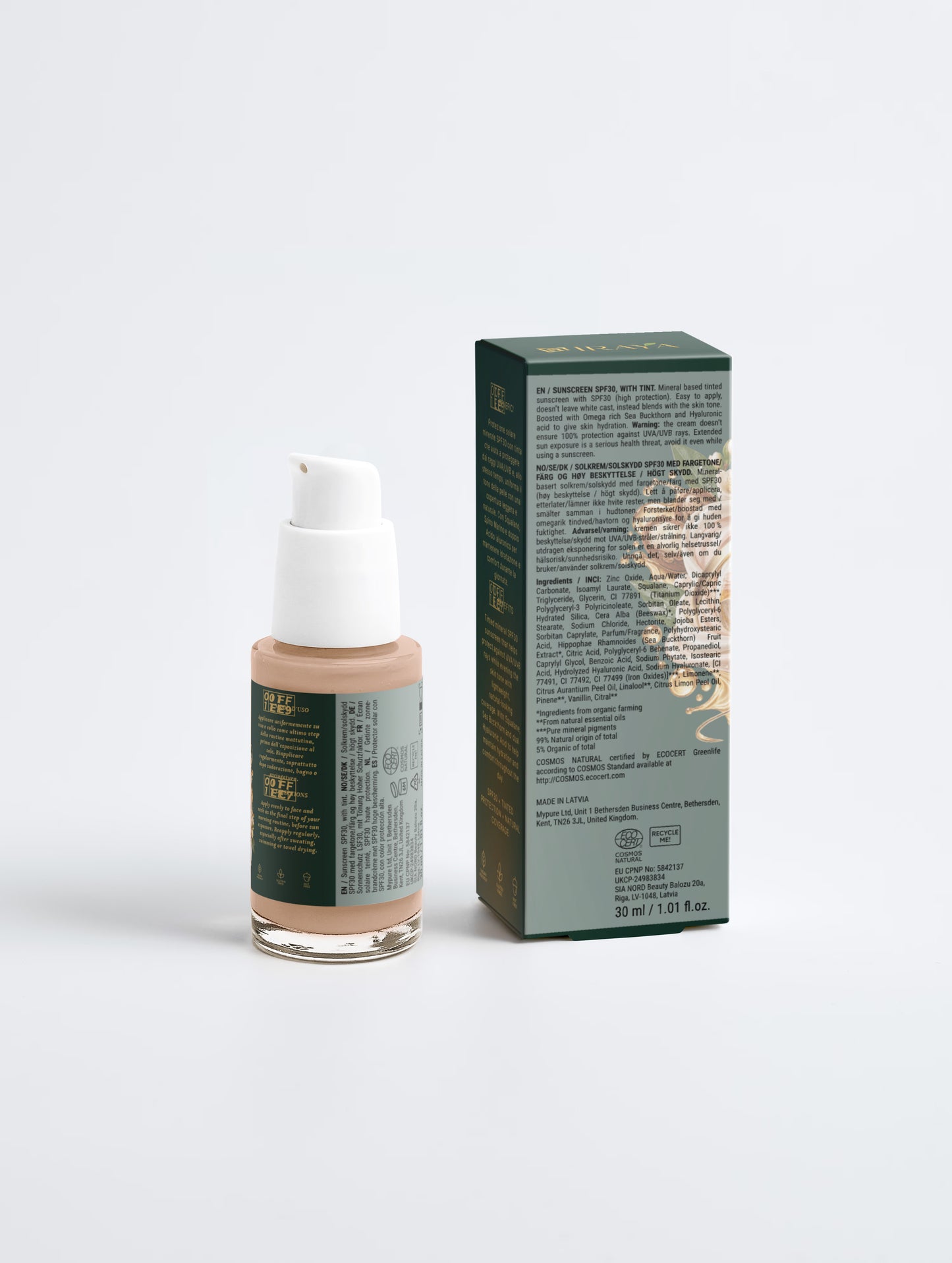 Tinted Mineral Sunscreen SPF30 Protezione Solare Minerale con Tinta • 30 ml GLOW — BARRIER 05