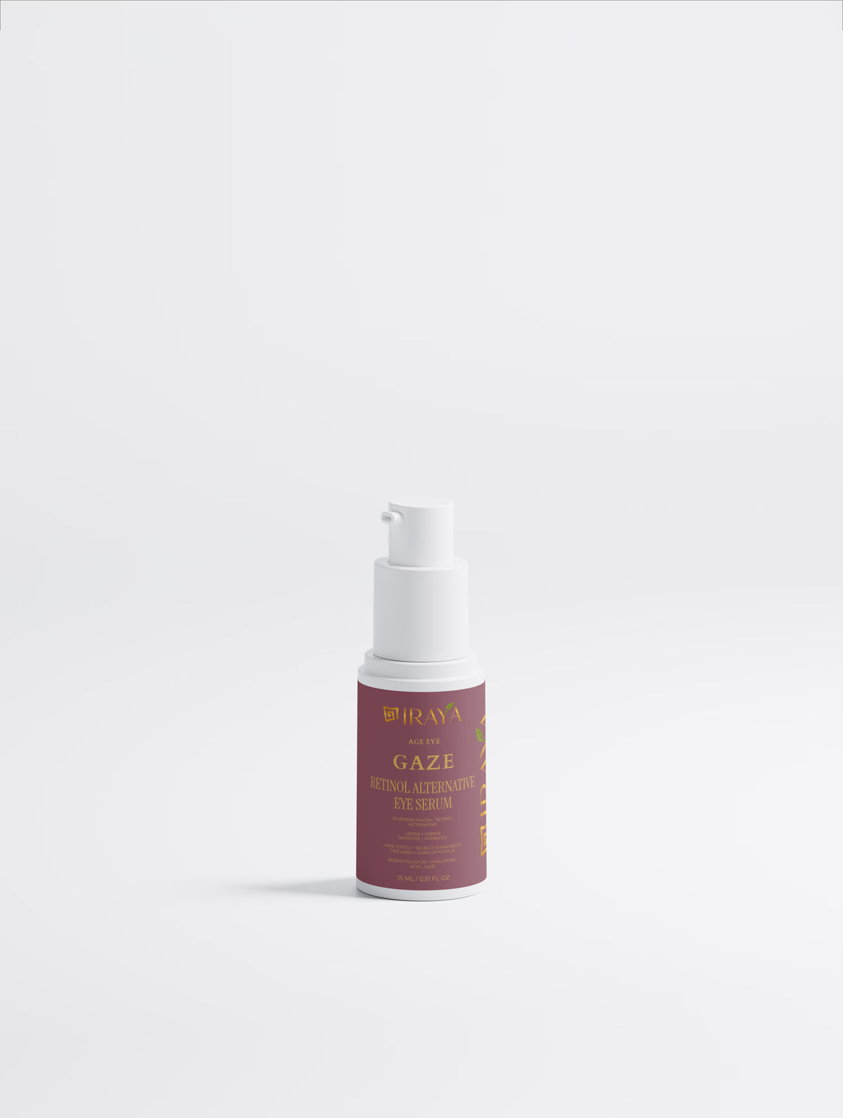 Retinol Alternative Eye Serum Siero Contorno Occhi Alternativo al Retinolo • 15 ml / 0.51 fl oz 2% Bidens Pilosa • Acido Ialuronico • Aloe GAZE — AGE EYE
