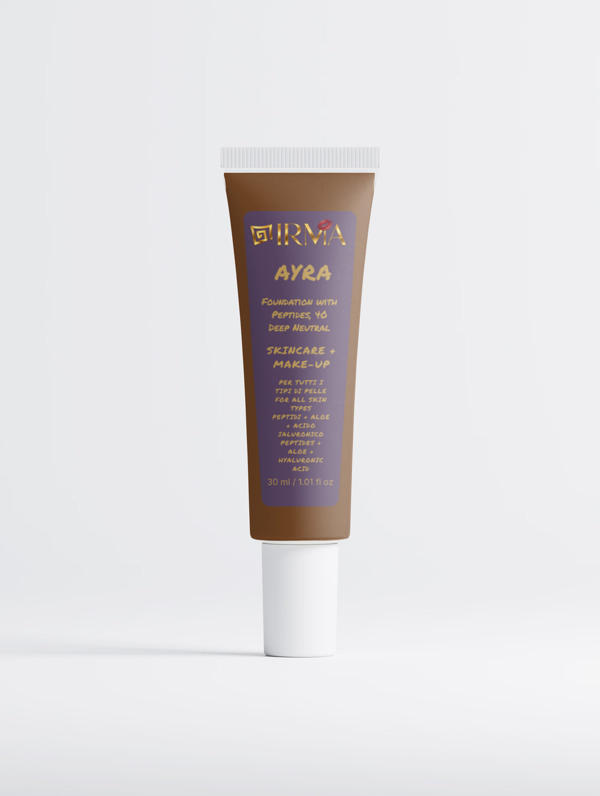 IRMA AYRA 40 — Fondotinta 40 Deep Neutral | SKINCARE + MAKE-UP | Tutti i Tipi di Pelle | 30 ml