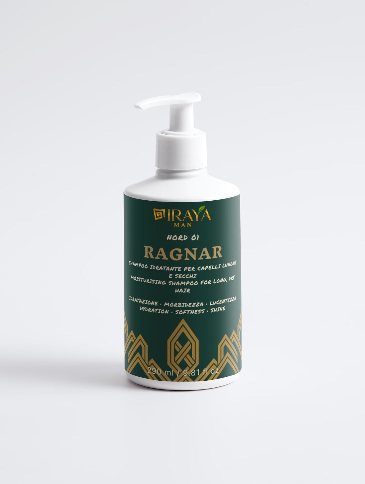 Shampoo Idratante Uomo per Capelli Lunghi e Secchi 290 ml – RAGNAR | IRAYA MAN