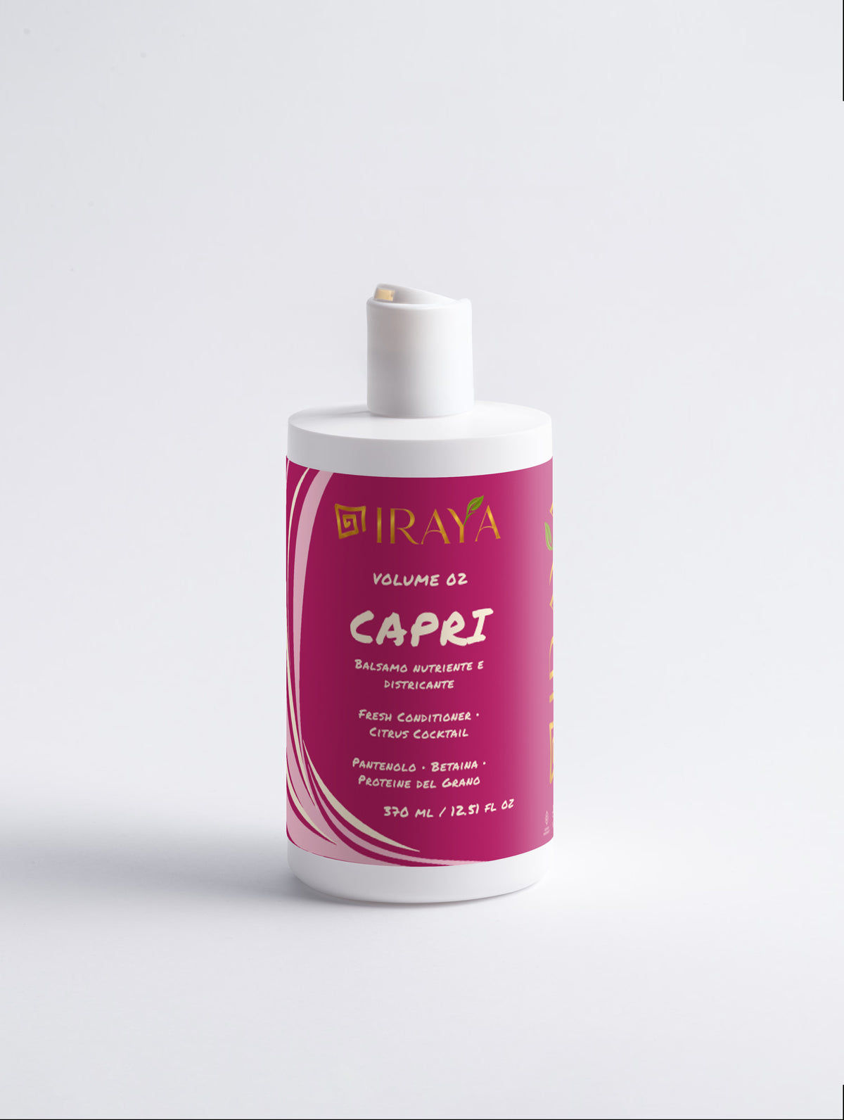 Balsamo nutriente e districante 370 ml — CAPRI | IRAYA VOLUME Con Pantenolo, Betaina e Proteine del Grano • Fragranza agrumata • Maxi formato 370ml