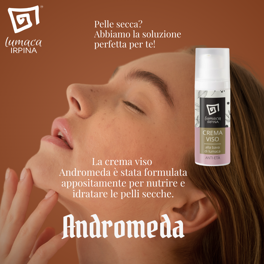 CREMA VISO Andromeda, ANTI-ETÀ E ANTIMACCHIE 50ml €35,00  Azione riempitiva e anti-rughe   Pelle liscia e assorbimento veloce. ideale per pelli Miste e Secca