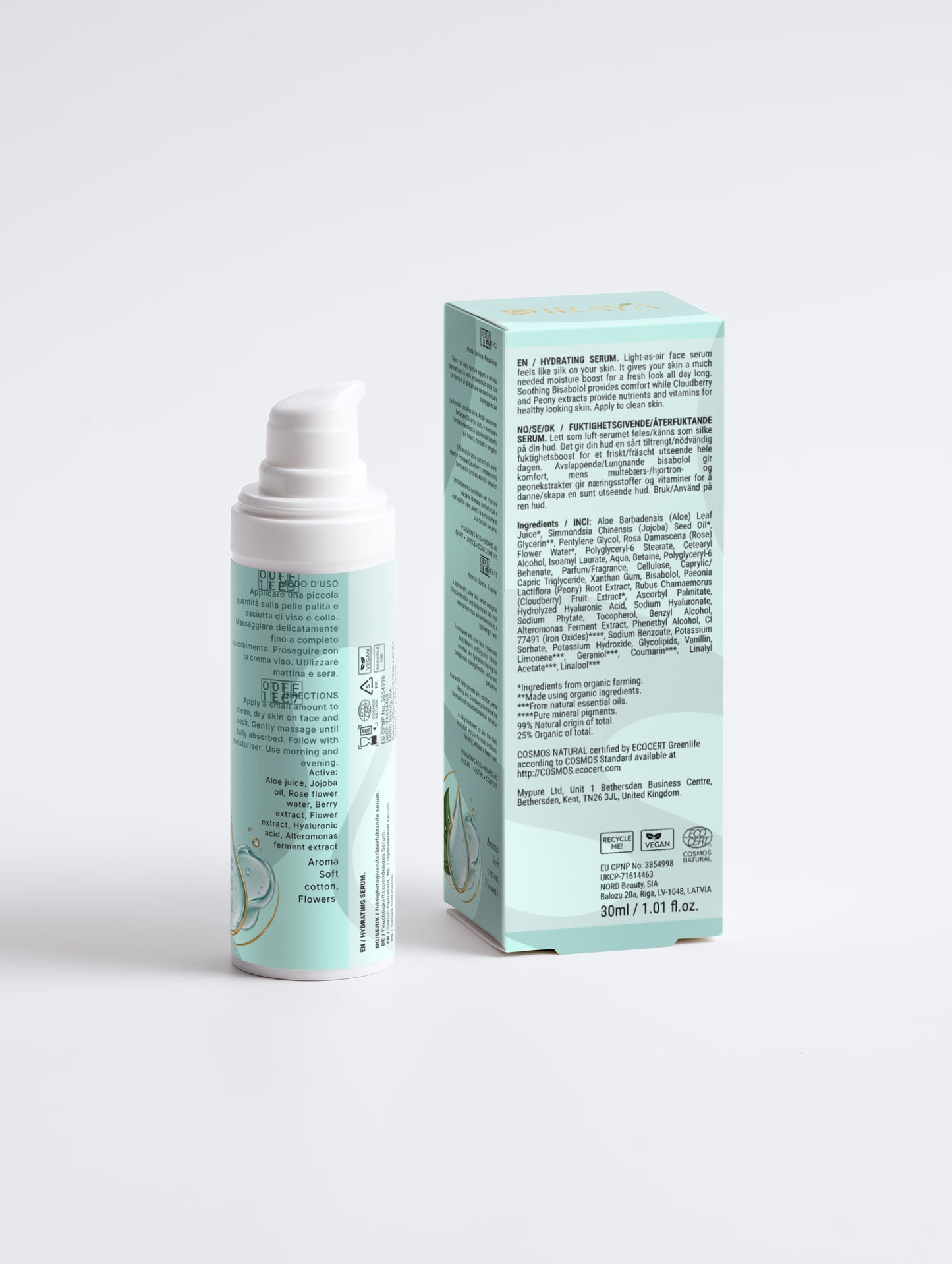Hydrating Serum Pelle Mista • Disidratata Combination • Dehydrated Skin 30ml