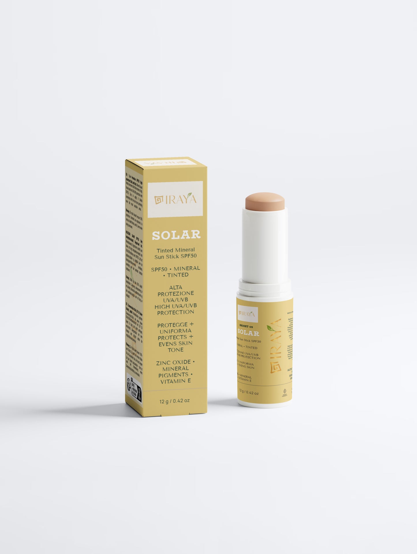 Tinted Mineral Sun Stick SPF50  Stick Solare Minerale Colorato SPF50 • 12 g SOLAR — BRIGHT 05