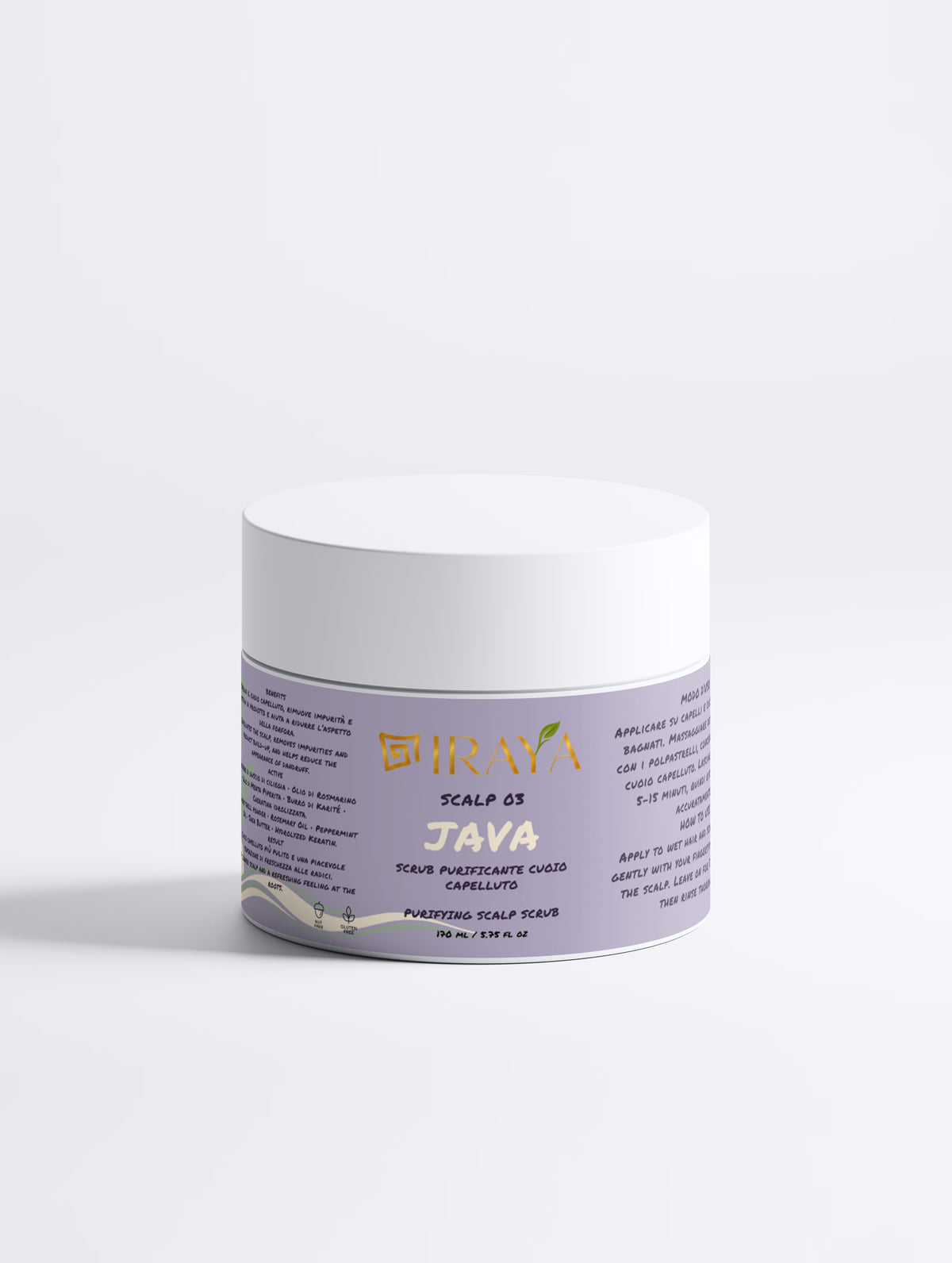 Scrub cuoio capelluto purificante Rosmarino e Menta 170 ml — JAVA | IRAYA