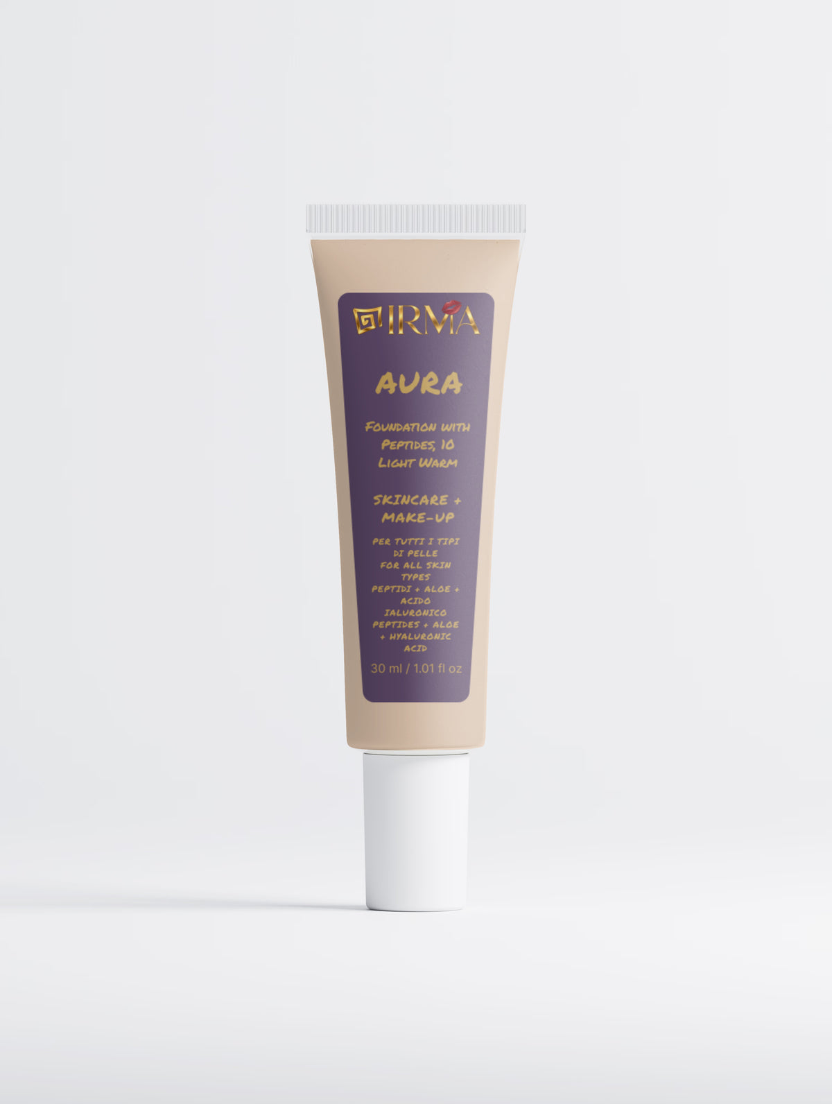 IRMA AURA 10 — Fondotinta 10 Light Warm | SKINCARE + MAKE-UP | Tutti i Tipi di Pelle | 30 ml