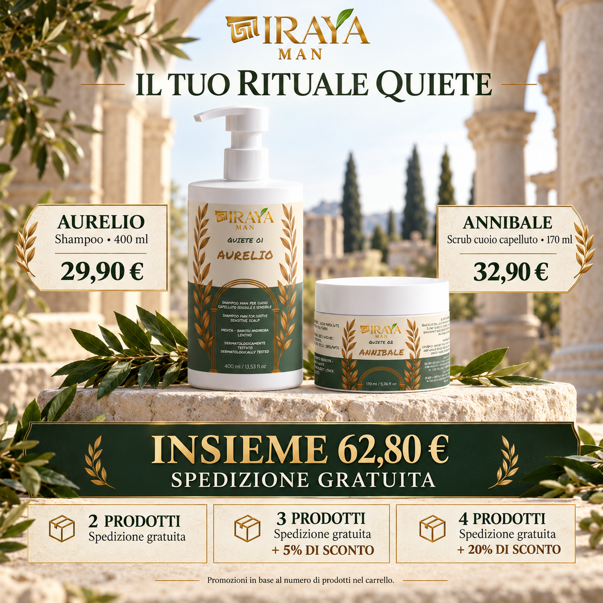 Scrub Cuoio Capelluto Uomo per Accumuli e Residui — ANNIBALE | IRAYA MAN