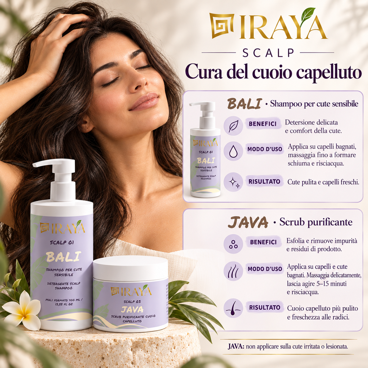 Scrub cuoio capelluto purificante Rosmarino e Menta 170 ml — JAVA | IRAYA