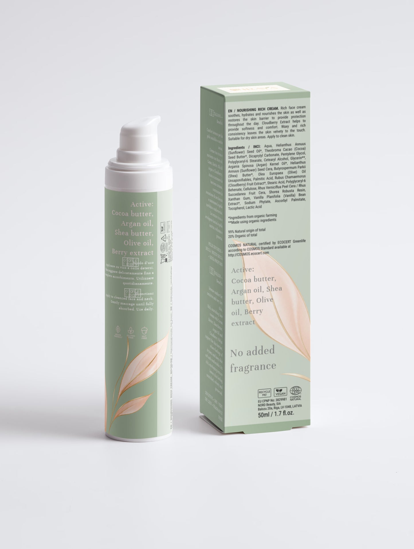 Nourishing Rich Cream,  Sensitive • Dry / Very Dry Skin • Fragrance Free 50ml