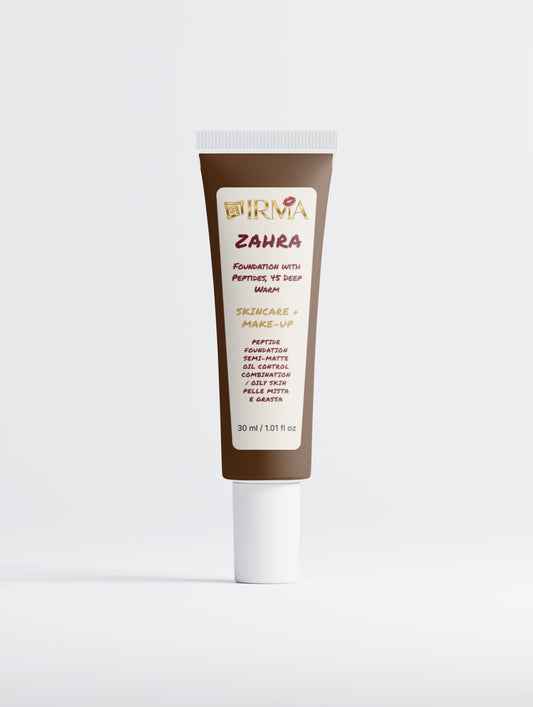 IRMA ZAHRA 45 — Peptide Semi-Matte Foundation 45 Deep Warm | SKINCARE + MAKE-UP | PELLE MISTA E GRASSA | OIL CONTROL | 30 ml