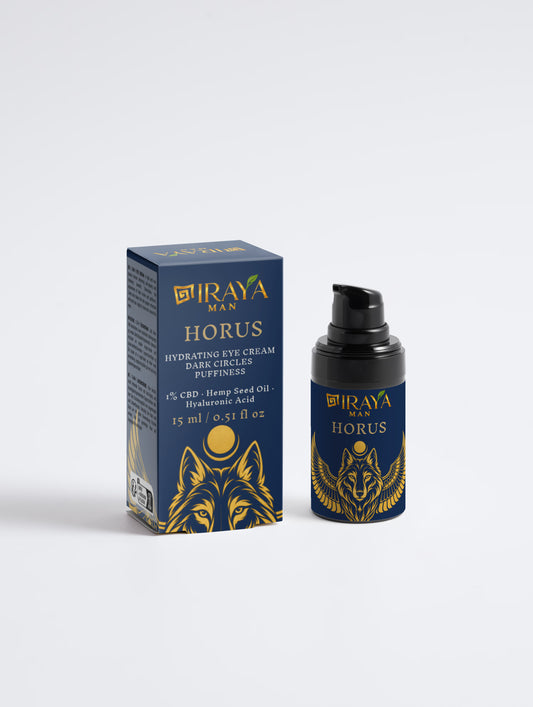 Contorno Occhi Uomo per Occhiaie e Gonfiori con CBD 1% e Acido Ialuronico HORUS | IRAYA MAN