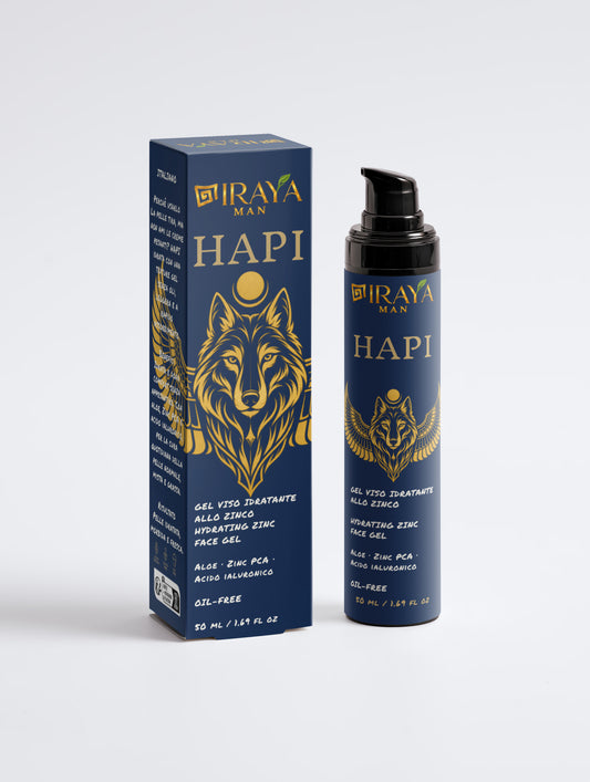 Gel Viso Uomo Idratante Oil-Free con Zinc PCA | 50 ml HAPI | IRAYA MAN
