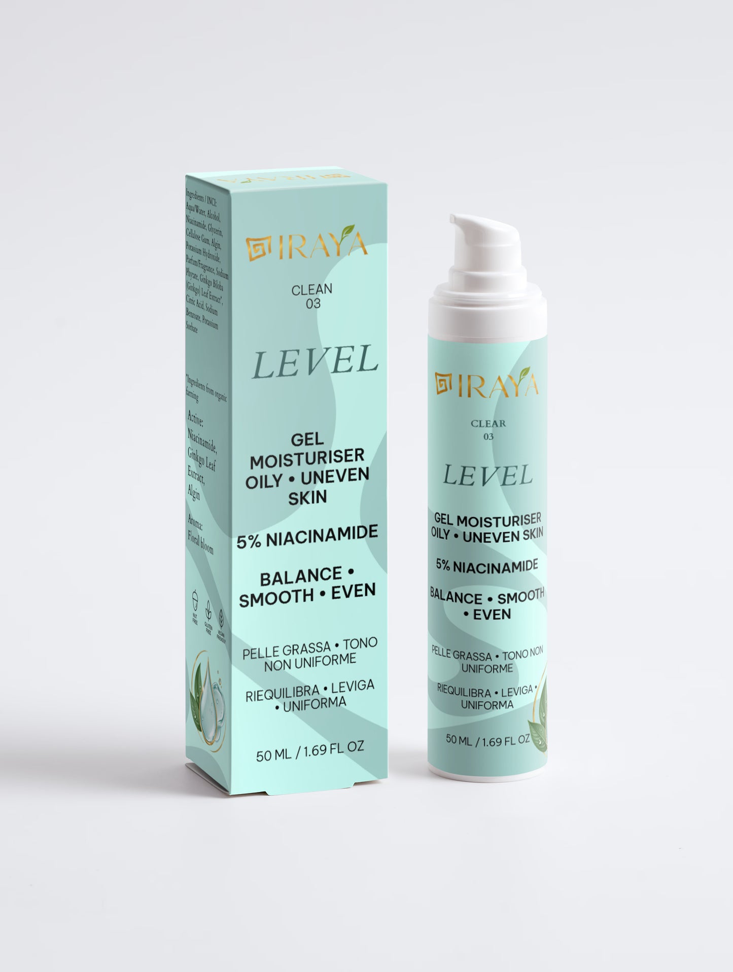 Niacinamide Gel Moisturiser/5% Niacinamide Gel  Pelle Mista • Grassa • Tono Non Uniforme Combination • Oily • Uneven Skin 50ml