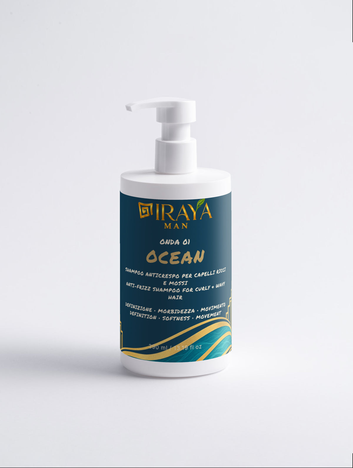 OCEAN – Shampoo Uomo Capelli Ricci e Mossi Anticrespo 390 ml | IRAYA MAN
