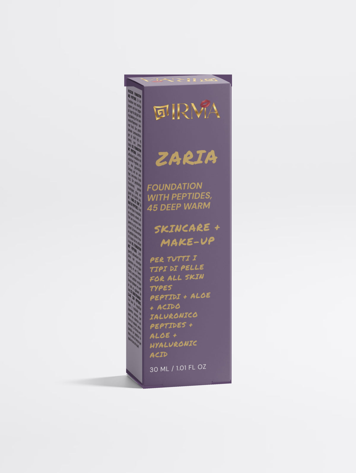 IRMA ZARIA 45 — Fondotinta 45 Deep Warm | SKINCARE + MAKE-UP | Tutti i Tipi di Pelle | 30 ml