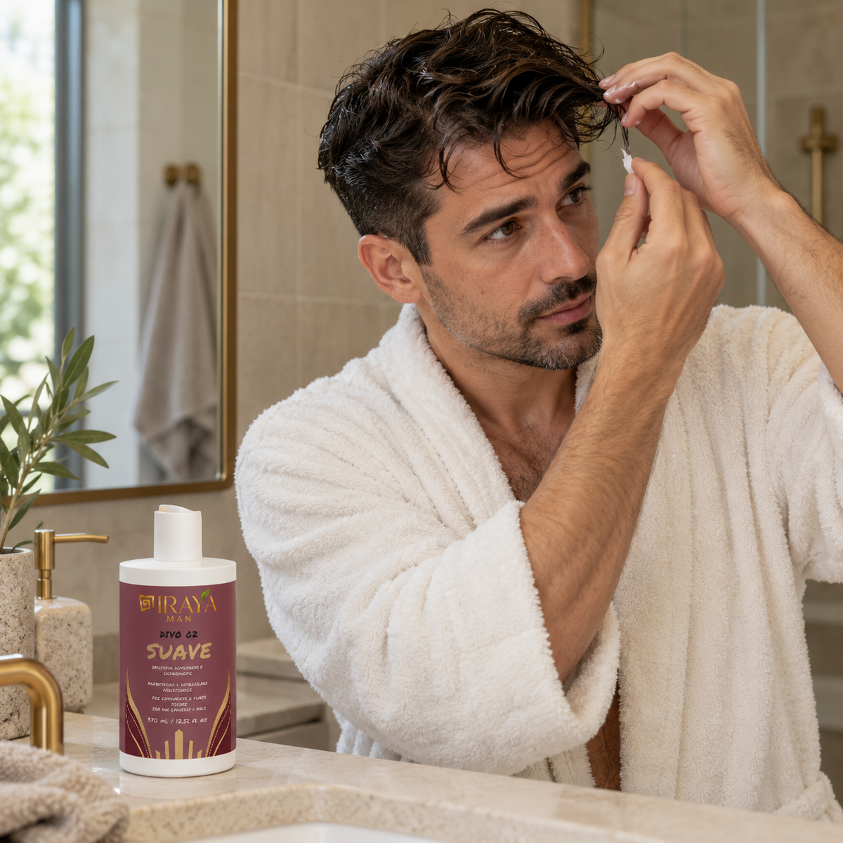 SUAVE — Balsamo Uomo per Punte Secche e Capelli da Districare 370ml | IRAYA MAN