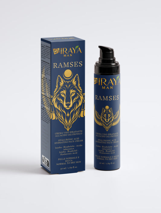 Crema Viso Uomo all’Acido Ialuronico per Pelle Normale e Secca, 50 ml RAMSES | IRAYA MAN