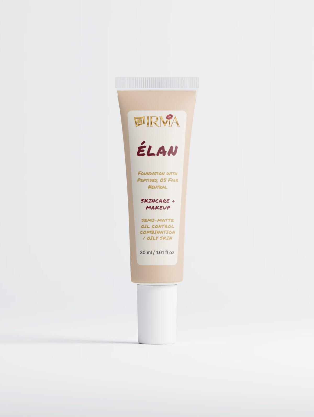 IRMA ÉLAN 05 — Peptide Semi-Matte Foundation 05 Fair Neutral | Skincare + Make-up | Pelle Mista e Grassa | Oil Control | 30 ml