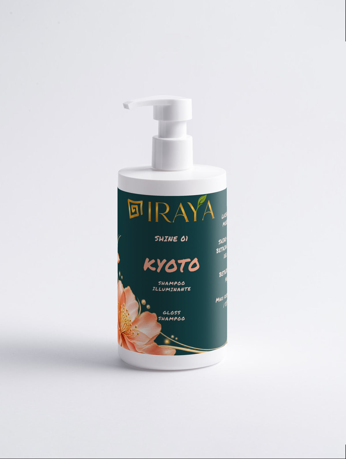 Shampoo illuminante per capelli spenti 400 ml — KYOTO | IRAYA SHINE Lucentezza e morbidezza • Betaina e Proteine del Grano • Maxi formato 400ml