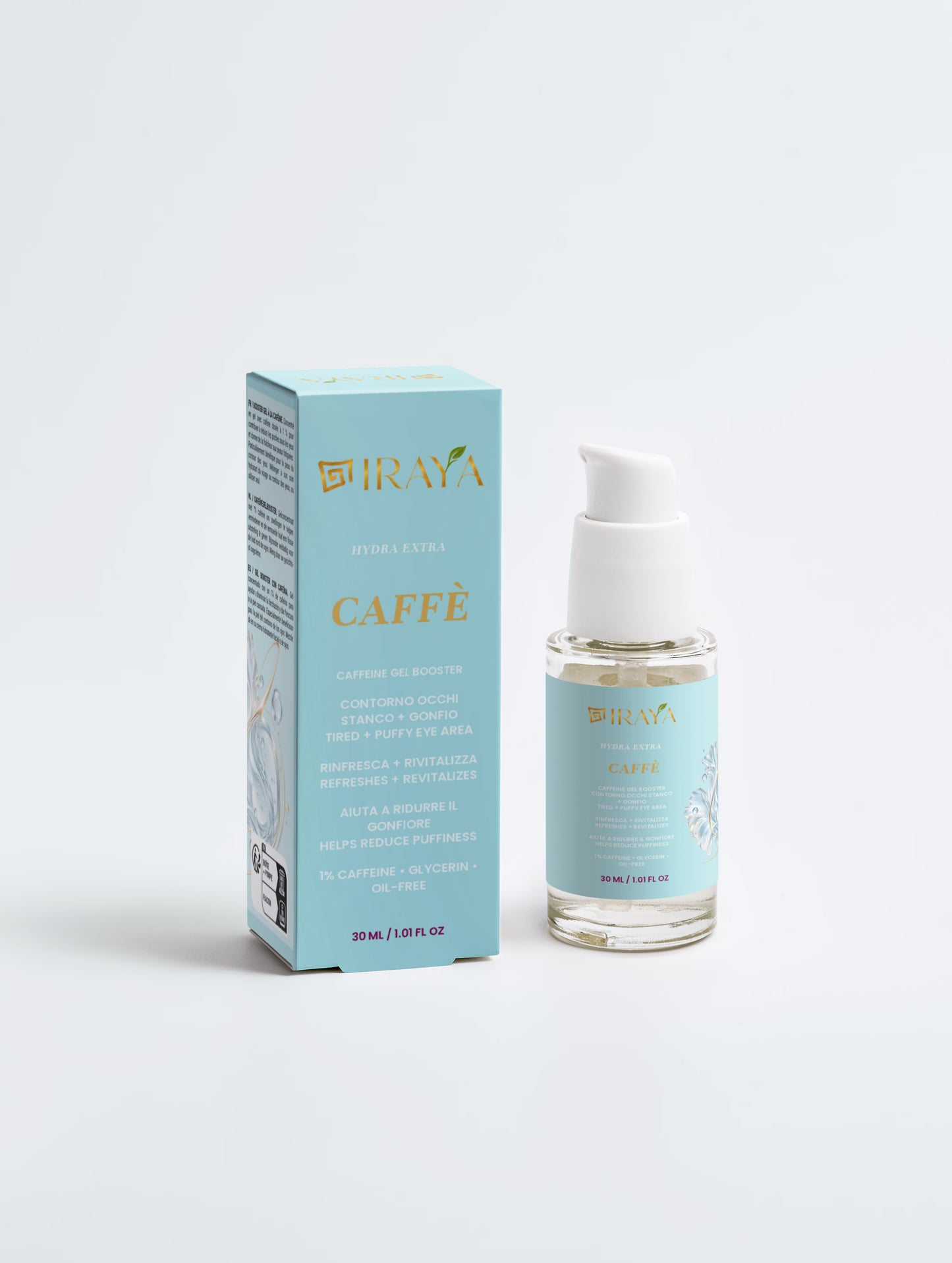 Eye Booster Gel • 1% Caffeine  Booster Gel Contorno Occhi alla Caffeina • 30 ml CAFFÈ — HYDRA EXTRA