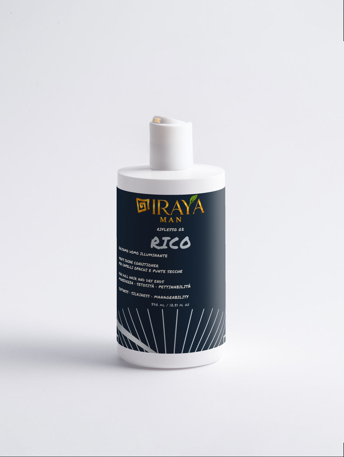 Balsamo Uomo Illuminante per Capelli Opachi e Punte Secche, Maxi Formato 370 ml RICO | IRAYA MAN