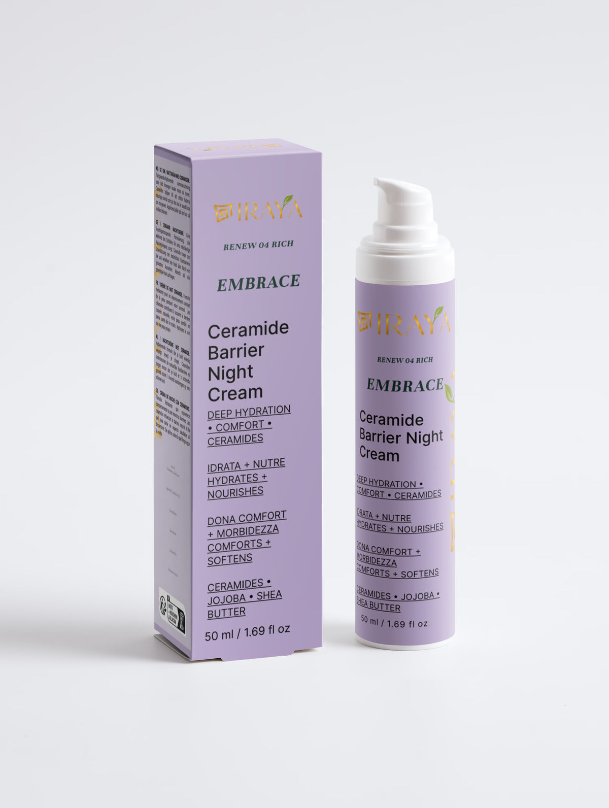 Ceramide Barrier Cream  Crema Viso Ricca alle Ceramidi • 50 ml / 1.69 fl oz Pelle secca • molto secca  EMBRACE — RENEW 04 RICH