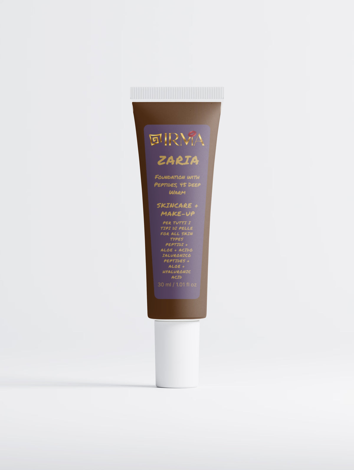 IRMA ZARIA 45 — Fondotinta 45 Deep Warm | SKINCARE + MAKE-UP | Tutti i Tipi di Pelle | 30 ml