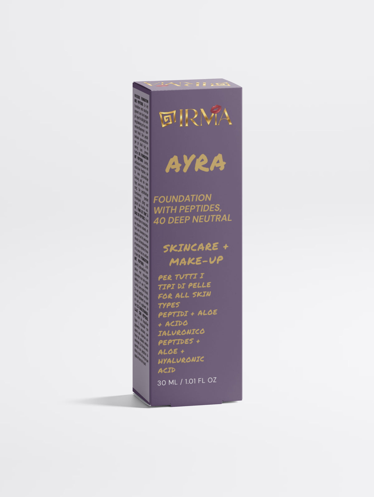 IRMA AYRA 40 — Fondotinta 40 Deep Neutral | SKINCARE + MAKE-UP | Tutti i Tipi di Pelle | 30 ml