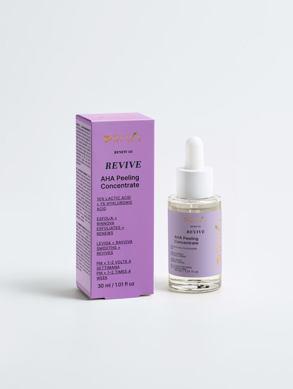 AHA Peeling Concentrate Trattamento Esfoliante Intensivo • 30 ml / 1.01 fl oz REVIVE — RENEW 03